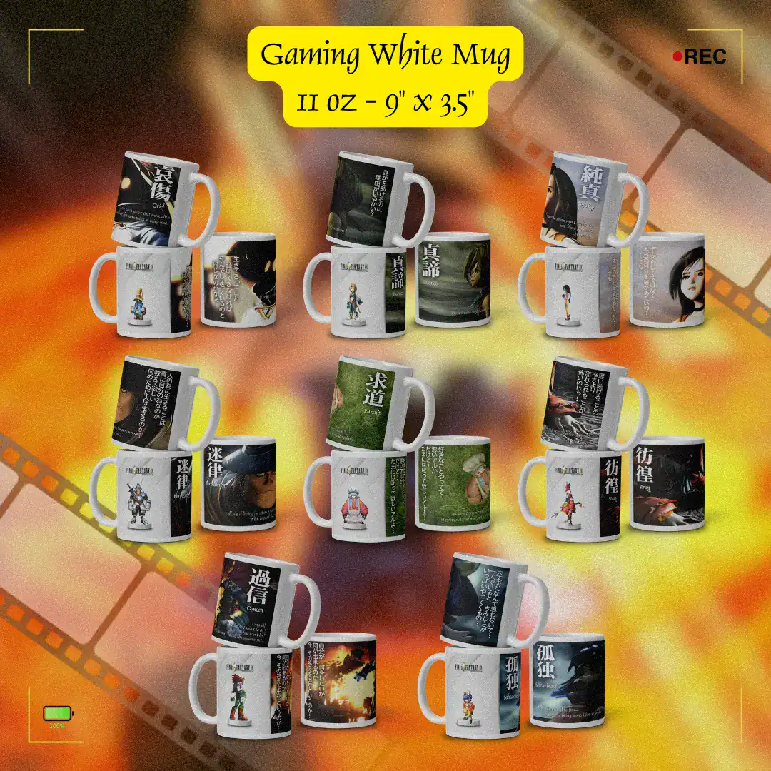 final fantasy ix ffix ff9 gaming mug gamer coffee cup showcase japanese quote relive childhood memories