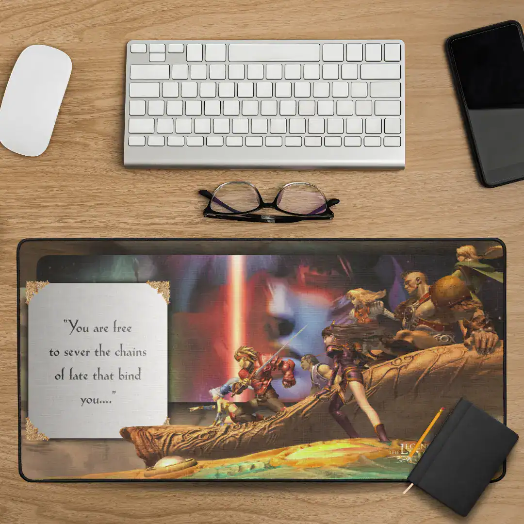 the legend of dragoon gaming desk mat gamer desk pad gaming deskpad english quote relive childhood memories