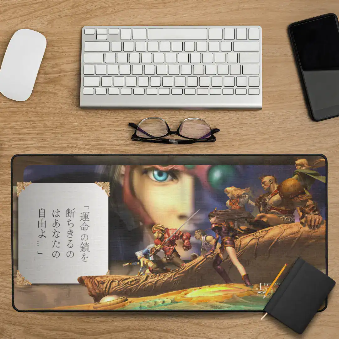 the legend of dragoon gaming desk mat gamer desk pad gaming deskpad japanese quote relive childhood memories